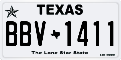 TX license plate BBV1411