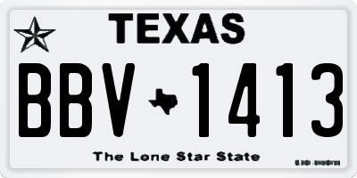TX license plate BBV1413
