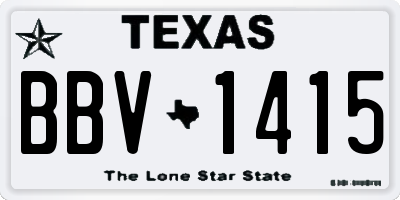 TX license plate BBV1415