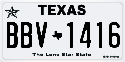 TX license plate BBV1416
