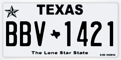 TX license plate BBV1421