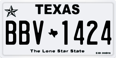 TX license plate BBV1424