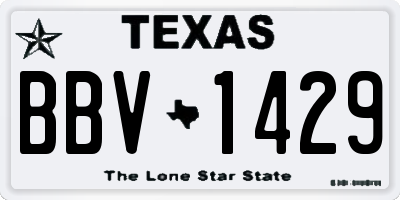 TX license plate BBV1429