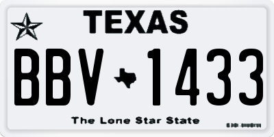 TX license plate BBV1433