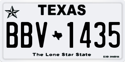 TX license plate BBV1435