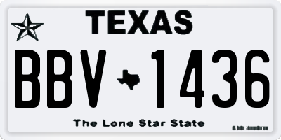 TX license plate BBV1436