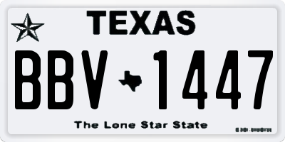 TX license plate BBV1447