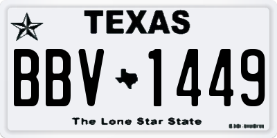 TX license plate BBV1449