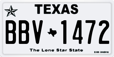 TX license plate BBV1472