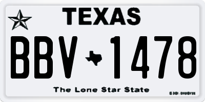TX license plate BBV1478