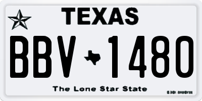 TX license plate BBV1480