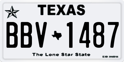 TX license plate BBV1487
