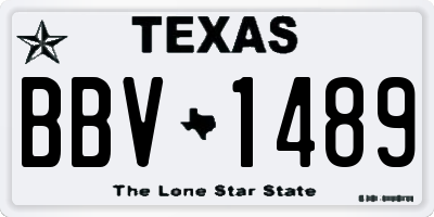 TX license plate BBV1489