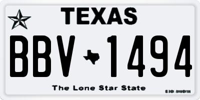 TX license plate BBV1494