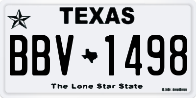 TX license plate BBV1498