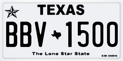 TX license plate BBV1500
