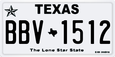 TX license plate BBV1512