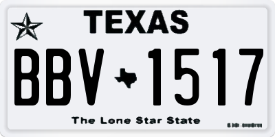 TX license plate BBV1517