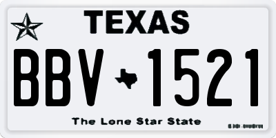 TX license plate BBV1521