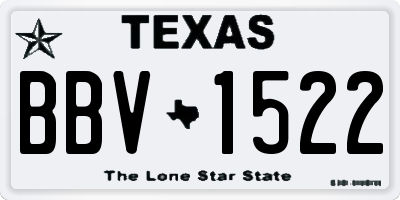 TX license plate BBV1522