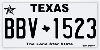 TX license plate BBV1523