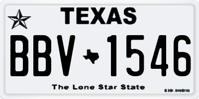 TX license plate BBV1546