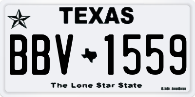 TX license plate BBV1559