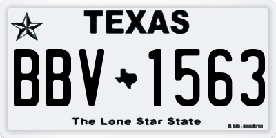 TX license plate BBV1563