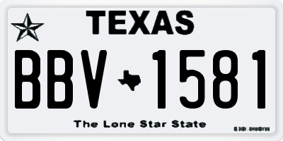 TX license plate BBV1581