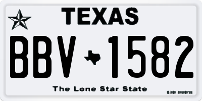 TX license plate BBV1582