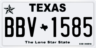 TX license plate BBV1585