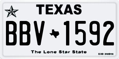 TX license plate BBV1592