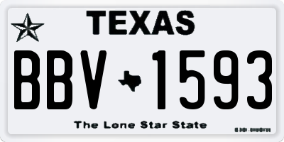 TX license plate BBV1593