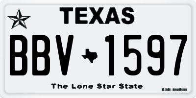 TX license plate BBV1597