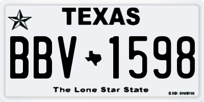 TX license plate BBV1598