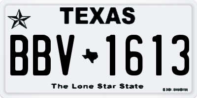TX license plate BBV1613