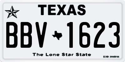 TX license plate BBV1623