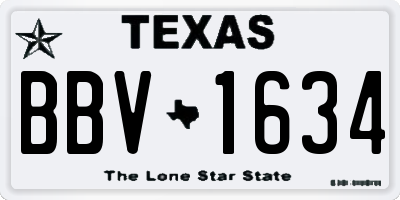 TX license plate BBV1634