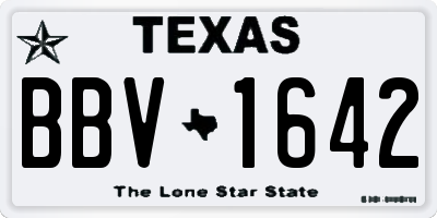 TX license plate BBV1642
