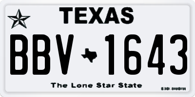 TX license plate BBV1643
