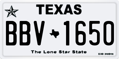 TX license plate BBV1650