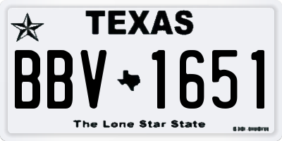 TX license plate BBV1651