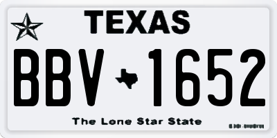 TX license plate BBV1652