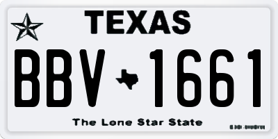 TX license plate BBV1661