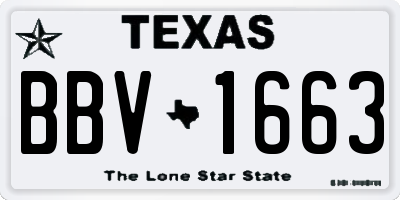 TX license plate BBV1663