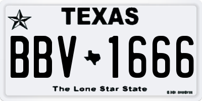 TX license plate BBV1666