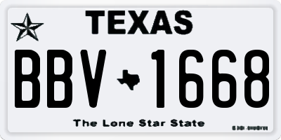 TX license plate BBV1668