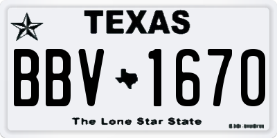 TX license plate BBV1670