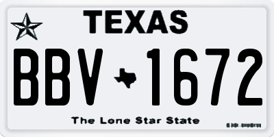 TX license plate BBV1672