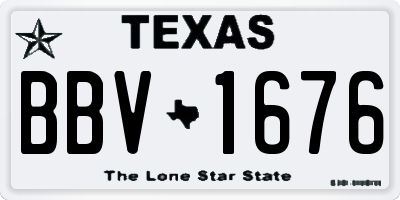 TX license plate BBV1676